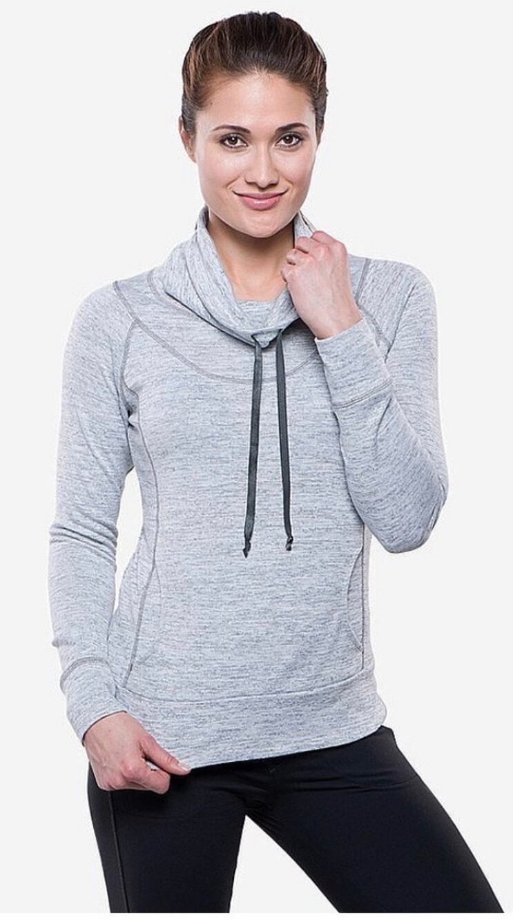 Kuhl Women’s Lea Pullover heathered gray knit outdoors hiking size medium